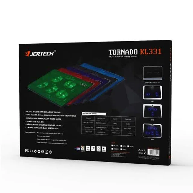 کول پد گیمینگ JERTECH TORNADO KL331 پنج فن