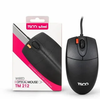 ماوس سیم دار برند تسکو مدل TM-212 با دقت قابل تنظیم تا 2000 DPI